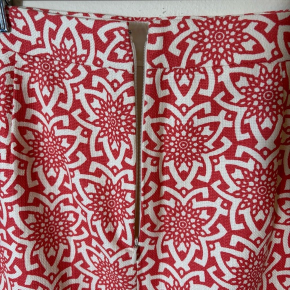 J. Crew No. 2 Pencil‎ Skirt Red Tile Print Size 8 - Picture 5 of 8